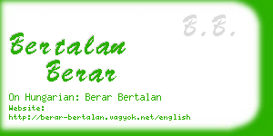 bertalan berar business card